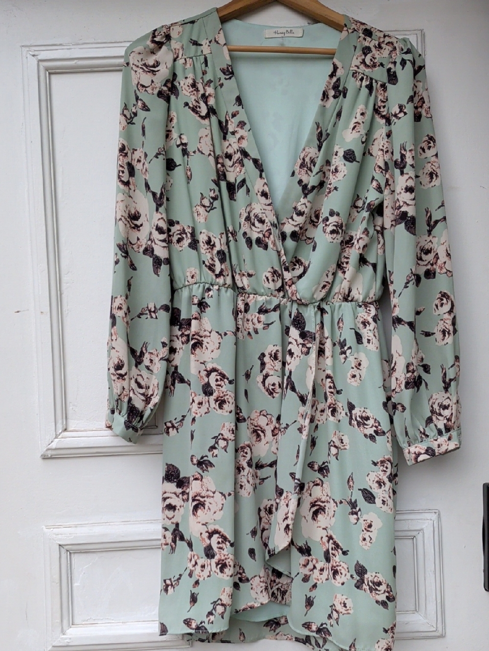 Honey Belle Mint Floral‎ Wrap Dress